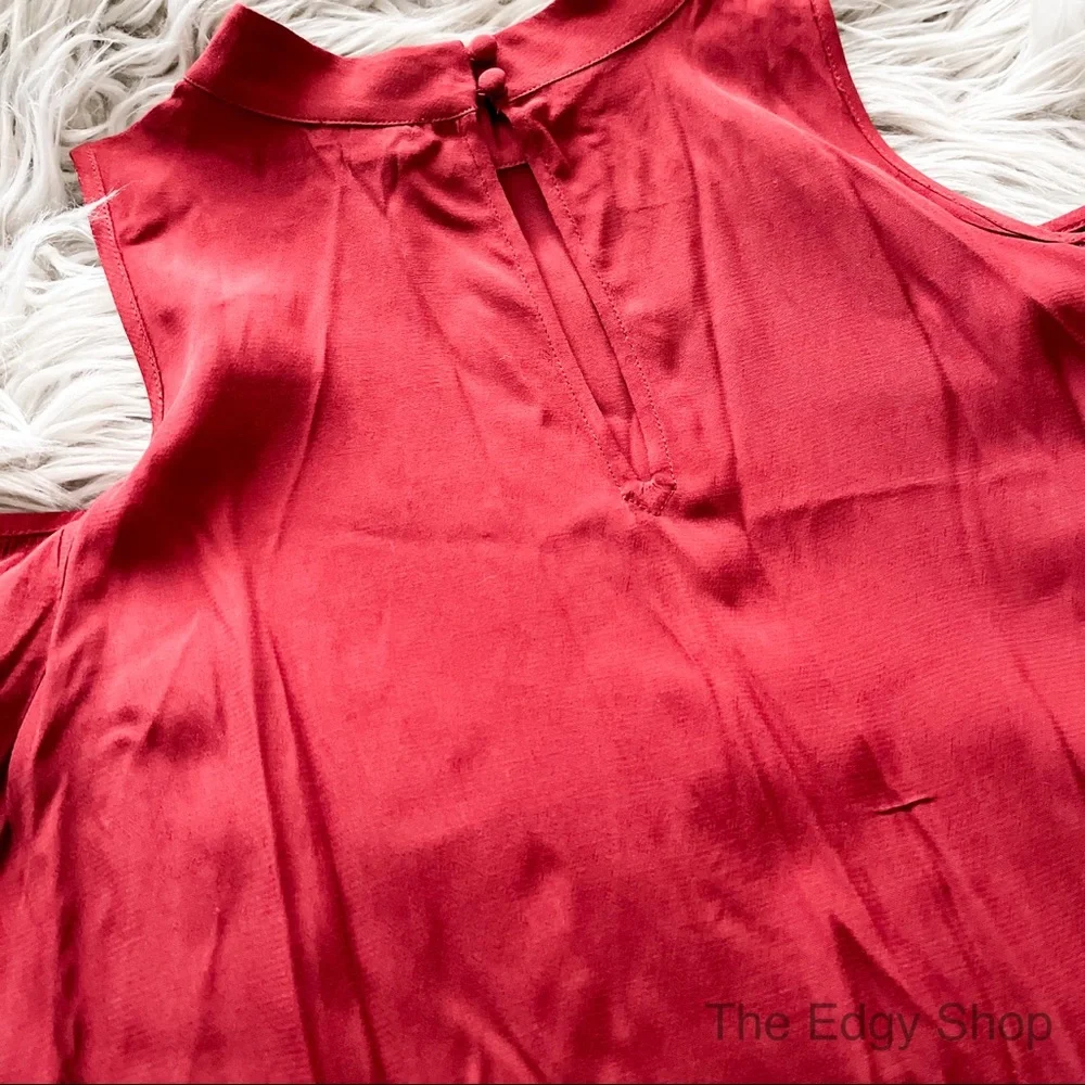 Ann Taylor | Mock Neck Cold Shoulder Top - Picture 4 of 8